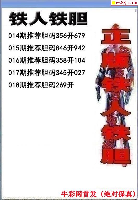 铁人双胆，今日图谜揭晓