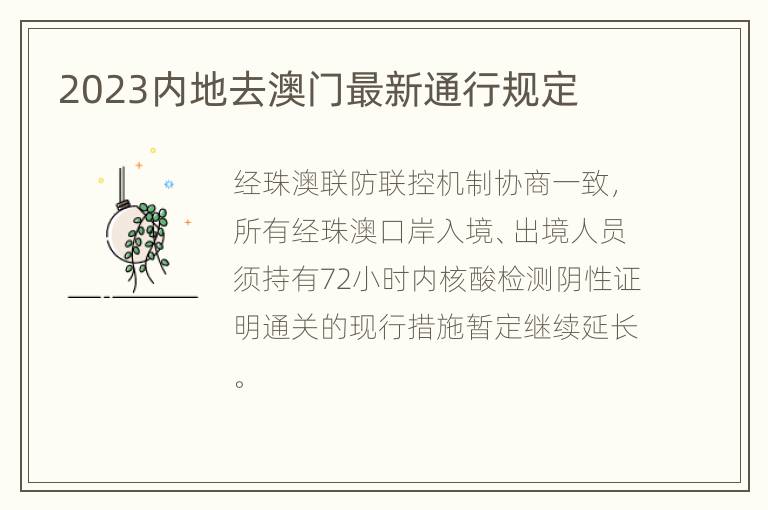 2023澳门签证新规，全面解析与影响展望